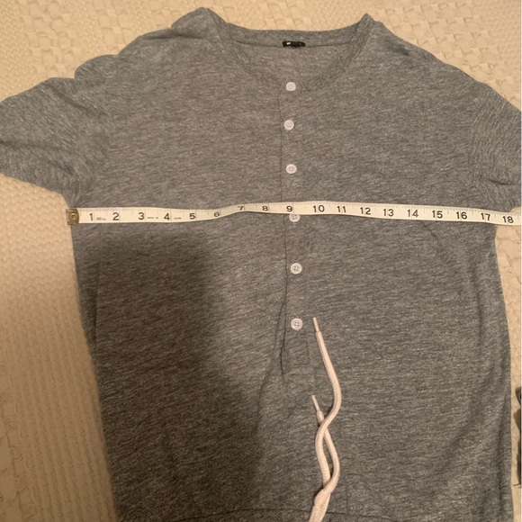 Monrow Long Sleeve Henley Jumpsuit Heather Grey Small - Picture 10 of 10